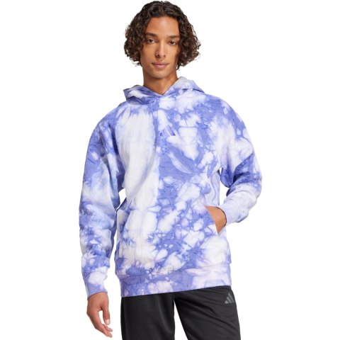 Bluza męska adidas ALL SZN Fleece Washed Hoodie niebiesko-biała IY6591 Adidas Bluza męska adidas ALL SZN Fleece Washed Hoodie niebiesko-biała IY6591 Adidas