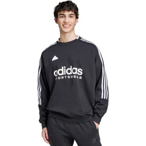 Bluza męska adidas House of Tiro Fleece czarno-biała IW0172 Adidas Bluza męska adidas House of Tiro Fleece czarno-biała IW0172 Adidas