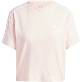 Koszulka damska adidas Essentials 3-Stripes Single Jersey Crop Top różowa IY4227 Adidas