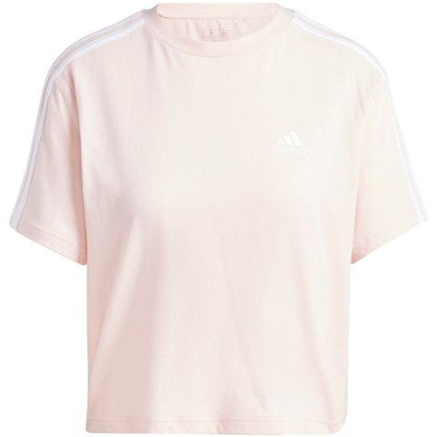 Koszulka damska adidas Essentials 3-Stripes Single Jersey Crop Top różowa IY4227 Adidas Koszulka damska adidas Essentials 3-Stripes Single Jersey Crop Top różowa IY4227 Adidas