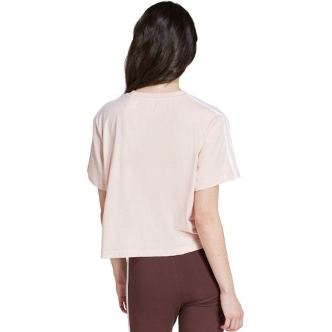 Koszulka damska adidas Essentials 3-Stripes Single Jersey Crop Top różowa IY4227 Adidas Koszulka damska adidas Essentials 3-Stripes Single Jersey Crop Top różowa IY4227 Adidas