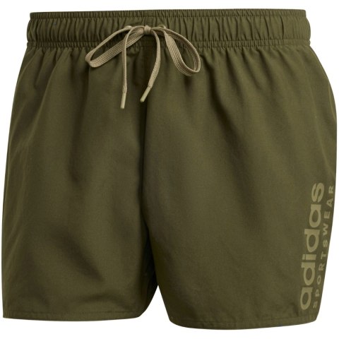 Spodenki kąpielowe męskie adidas Essentials Logo oliwkowe IX7566 Adidas Spodenki kąpielowe męskie adidas Essentials Logo oliwkowe IX7566 Adidas
