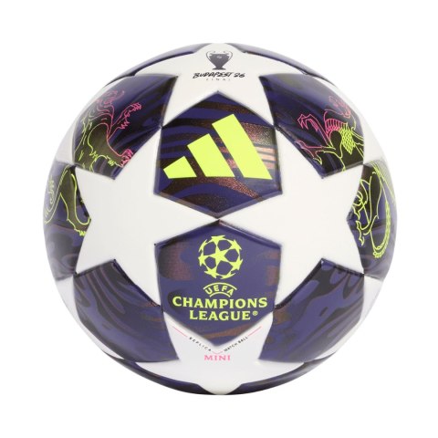 Piłka nożna adidas UCL 25/26 Final Mini biało-fioletowa JX9099 1 Adidas