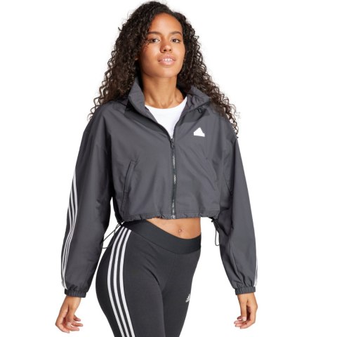 Kurtka damska adidas FI 3S WND WB szara IS3660 Adidas