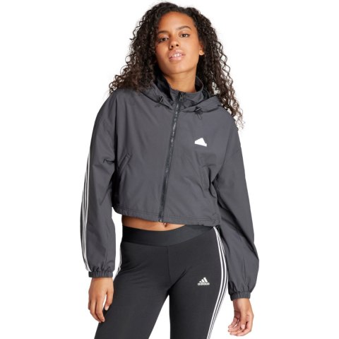 Kurtka damska adidas FI 3S WND WB szara IS3660 Adidas
