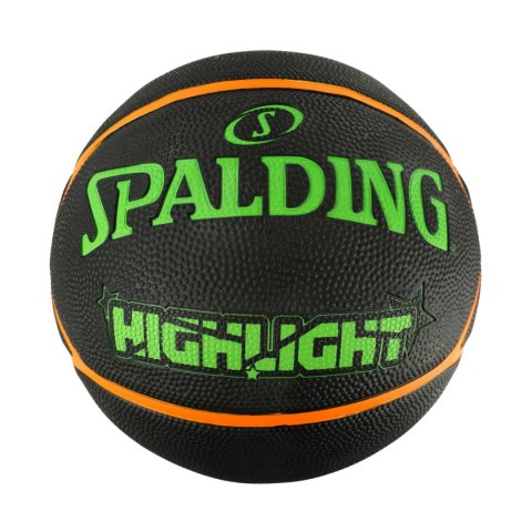 Piłka do koszykówki Spalding Highlight czarno-zielono-pomarańczowa 84354Z 7 Spalding