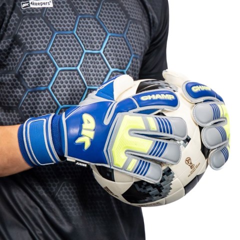 Rękawice bramkarskie 4Keepers Champ VII HB Junior niebiesko-zielone fluo 4 4Keepers
