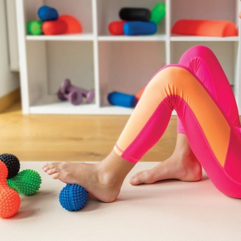 Wałek Fizjo Spiky do masażu i rehabilitacji Tullo duoball 15,5 cm czerwony REF864 AM Tullo