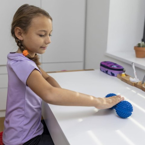 Wałek Fizjo Spiky do masażu i rehabilitacji Tullo duoball 15,5 cm czerwony REF864 AM Tullo