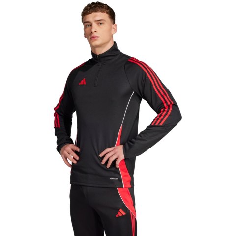 Bluza męska adidas Tiro 24 Training Top czarno-czerwona JN4565 Adidas Bluza męska adidas Tiro 24 Training Top czarno-czerwona JN4565 Adidas