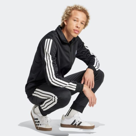 Dres męski adidas Sportswear Basic 3-Stripes Tricot czarny JI8858 Adidas Dres męski adidas Sportswear Basic 3-Stripes Tricot czarny JI8858 Adidas