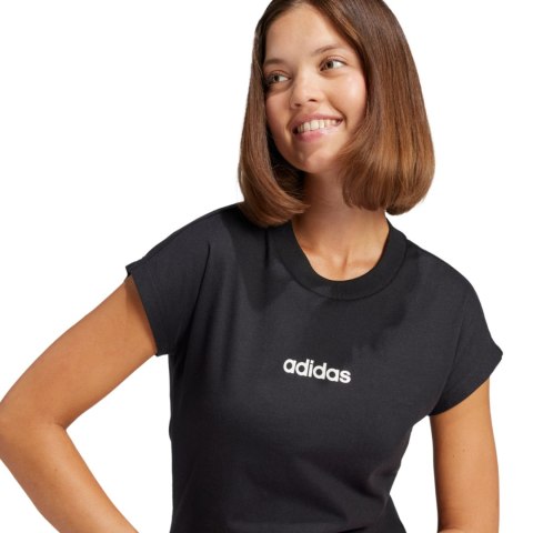 Koszulka damska adidas Essentials Linear Cotton czarna JC8238 Adidas Koszulka damska adidas Essentials Linear Cotton czarna JC8238 Adidas