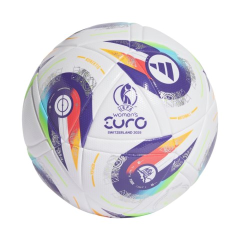 Piłka nożna adidas Women's Euro25 League biało-fioletowa JH1262 Adidas Piłka nożna adidas Women's Euro25 League biało-fioletowa JH1262 Adidas