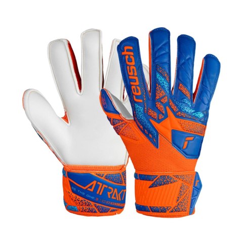 Rękawice bramkarskie Reusch Attrakt Solid Finger Support Junior niebiesko-pomarańczowe 5472510 2290 Reusch Rękawice bramkarskie Reusch Attrakt Solid Finger Support Junior niebiesko-pomarańczowe 5472510 2290 Reusch