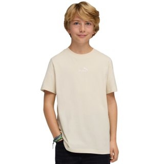 Koszulka dla dzieci Puma ESS Small No.1 Logo Centered Tee beżowa 692975 87 128cm Puma