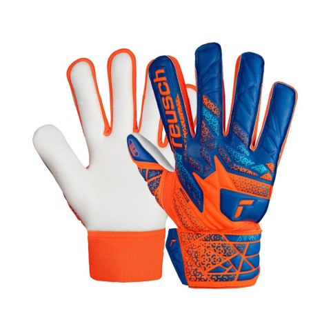 Rękawice bramkarskie Reusch Attrakt Starter Solid Finger Support Junior pomarańczowo-niebieskie 5472511 2290 Reusch