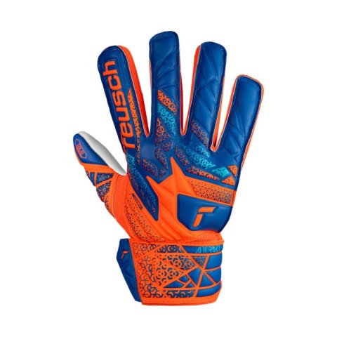 Rękawice bramkarskie Reusch Attrakt Starter Solid Finger Support Junior pomarańczowo-niebieskie 5472511 2290 Reusch