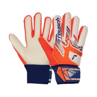 Rękawice bramkarskie Reusch Attrakt Starter Solid Junior biało-pomarańczowe 5572513 2500 Reusch