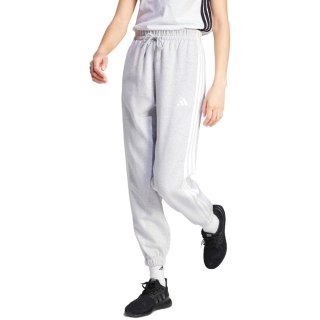 Spodnie damskie adidas Essentials 3-Stripes Fleece Loose-Fit szare IN6178 Adidas