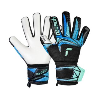 Rękawice bramkarskie Reusch Attrakt RE:Grip NC Junior czarno-niebieskie 5672535 7272 6 Reusch
