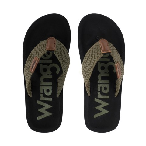 Klapki męskie Wrangler Zane Flipflop czarno-oliwkowe 20261061 58C 44 Wrangler