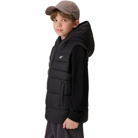 Kamizelka dla chłopca 4F M313 głęboka czerń 4FJWSS26TVJAM313 20S 128cm 4F