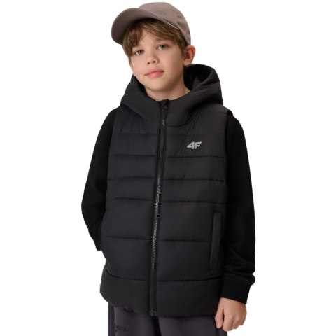 Kamizelka dla chłopca 4F M313 głęboka czerń 4FJWSS26TVJAM313 20S 140cm 4F