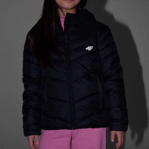 Kurtka dla dziewczynki 4F F0739 głęboka czerń 4FJWSS26TDJAF0739 20S 140cm 4F