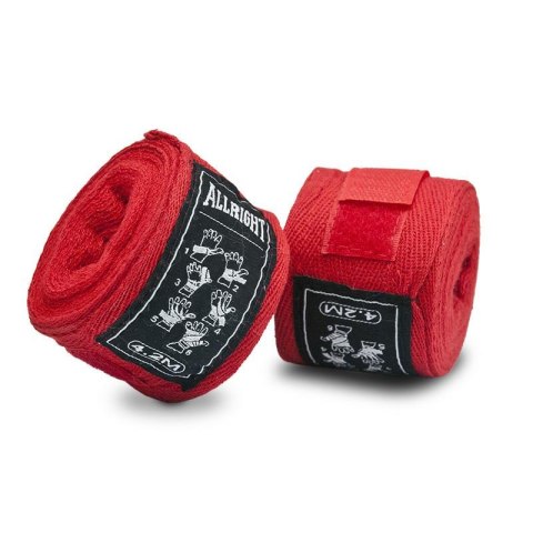 BANDAŻ BOKSERSKI ALLRIGHT 4,2m czerwony BANDAŻ BOKSERSKI ALLRIGHT 4,2m czerwony