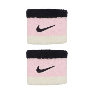 Frotki na nadgarstki Nike Swoosh Wristbands 2 szt. czarno-różowo-białe N0001565641 Nike