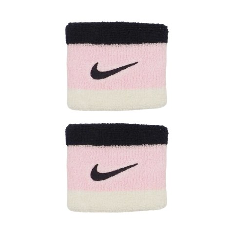 Frotki na nadgarstki Nike Swoosh Wristbands 2 szt. czarno-różowo-białe N0001565641 Nike Frotki na nadgarstki Nike Swoosh Wristbands 2 szt. czarno-różowo-białe N0001565641 Nike