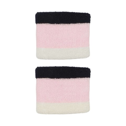 Frotki na nadgarstki Nike Swoosh Wristbands 2 szt. czarno-różowo-białe N0001565641 Nike Frotki na nadgarstki Nike Swoosh Wristbands 2 szt. czarno-różowo-białe N0001565641 Nike