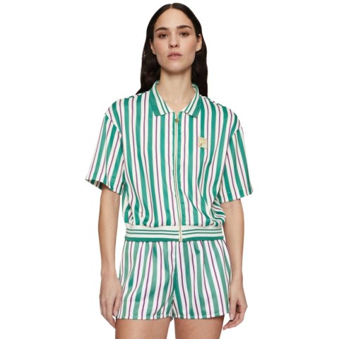 Koszulka damska polo Fila Lassance zielono-kremowa FAW0996 13382 Fila Koszulka damska polo Fila Lassance zielono-kremowa FAW0996 13382 Fila