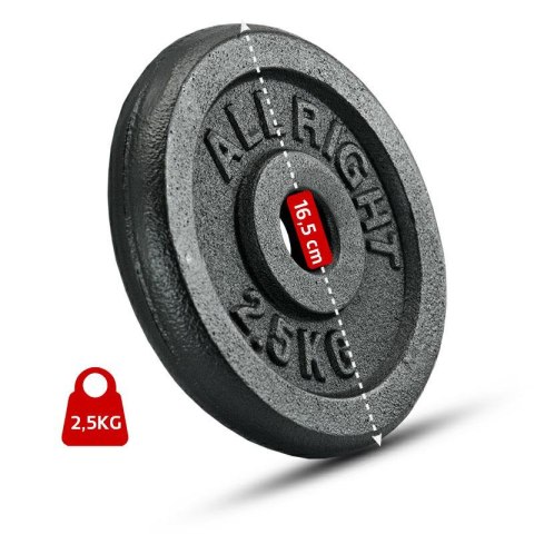OBCIĄŻENIE ALLRIGHT CZARNE 2,5KG OBCIĄŻENIE ALLRIGHT CZARNE 2,5KG