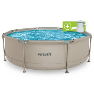 VIRTUFIT OKRĄGŁY BASEN 244 CM Z POMPĄ FILTRUJĄCĄ BEŻOWY VirtuFit