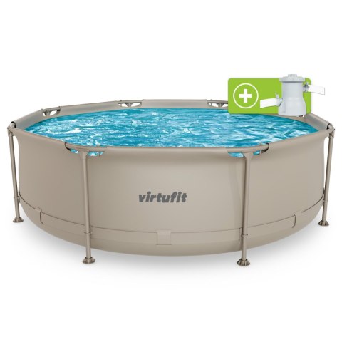 VIRTUFIT OKRĄGŁY BASEN 244 CM Z POMPĄ FILTRUJĄCĄ BEŻOWY VirtuFit