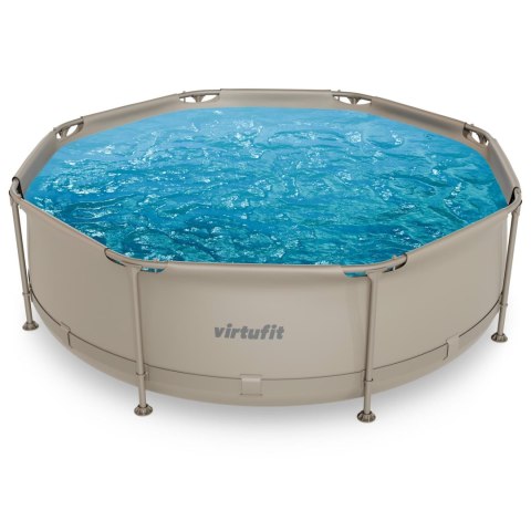 VIRTUFIT OKRĄGŁY BASEN 244 CM Z POMPĄ FILTRUJĄCĄ BEŻOWY VirtuFit