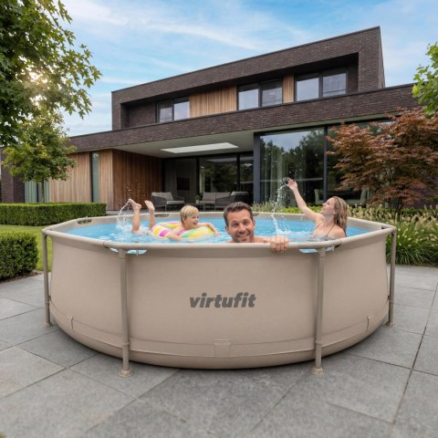 VIRTUFIT OKRĄGŁY BASEN 244 CM Z POMPĄ FILTRUJĄCĄ BEŻOWY VirtuFit
