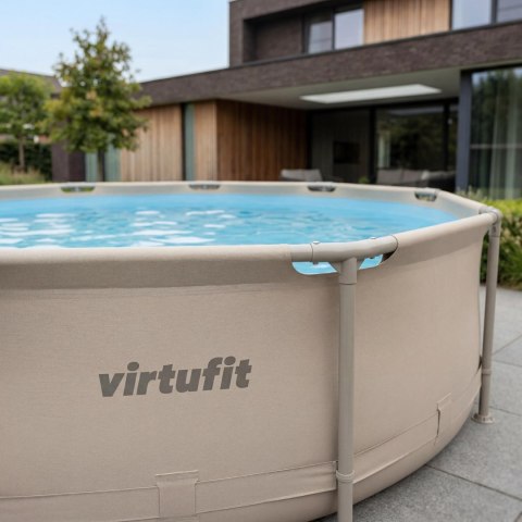 VIRTUFIT OKRĄGŁY BASEN 244 CM Z POMPĄ FILTRUJĄCĄ BEŻOWY VirtuFit