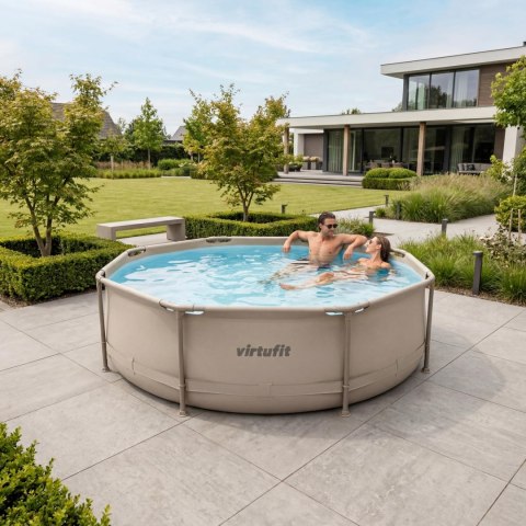 VIRTUFIT OKRĄGŁY BASEN 305 CM Z POMPĄ FILTRUJĄCĄ BEŻOWY VirtuFit