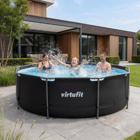 VIRTUFIT OKRĄGŁY BASEN 366 CM Z POMPĄ FILTRUJĄCĄ ANTRACYTOWY VirtuFit