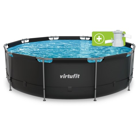 VIRTUFIT OKRĄGŁY BASEN 366 CM Z POMPĄ FILTRUJĄCĄ ANTRACYTOWY VirtuFit