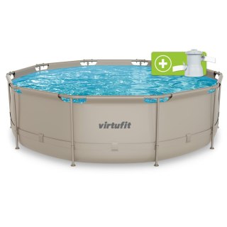VIRTUFIT OKRĄGŁY BASEN 366 CM Z POMPĄ FILTRUJĄCĄ BEŻOWY VirtuFit