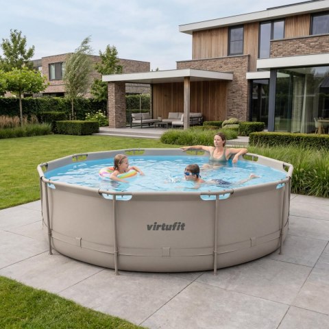 VIRTUFIT OKRĄGŁY BASEN 366 CM Z POMPĄ FILTRUJĄCĄ BEŻOWY VirtuFit