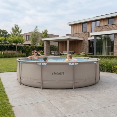 VIRTUFIT OKRĄGŁY BASEN 366 CM Z POMPĄ FILTRUJĄCĄ BEŻOWY VirtuFit