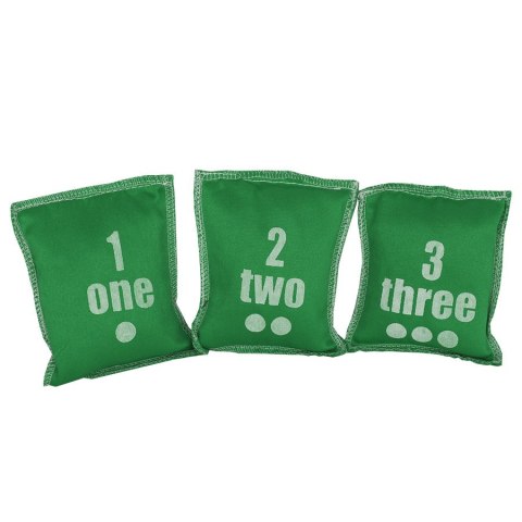 Woreczki do zabawy numery 1-10 zielony 18 cm Maxwel
