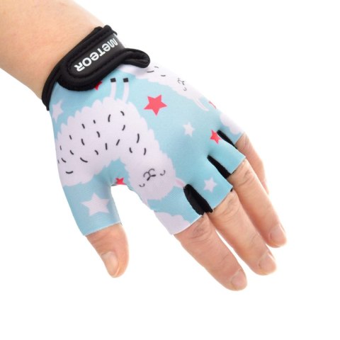 Rękawiczki rowerowe dla dzieci Meteor Alpacas błękitne 17392-17393-17394 XS Meteor