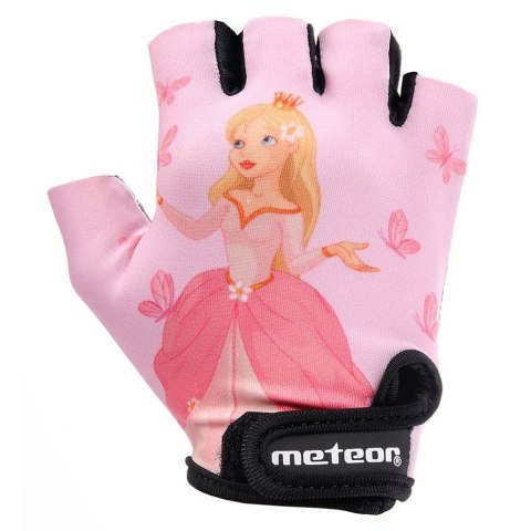 Rękawiczki rowerowe dla dzieci Meteor Princess Jr różowe 23377-23378-23379 S Meteor