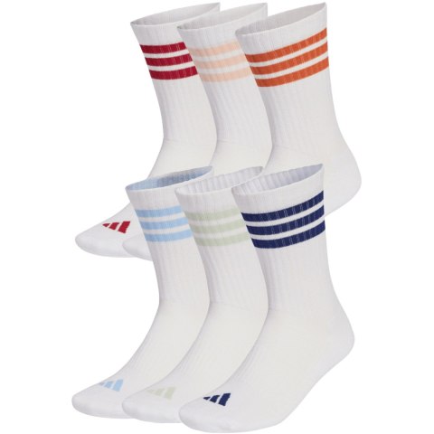 Skarpety adidas 3-Stripes Essentials Cushioned Crew 6 Pak białe KE5493 43-45 Adidas