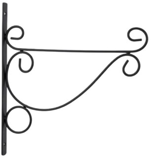 WIESZAK NA ROŚLINY METALOWY ZAWIJASY ORNAMENT CZARNY 26X28CM KINZO
